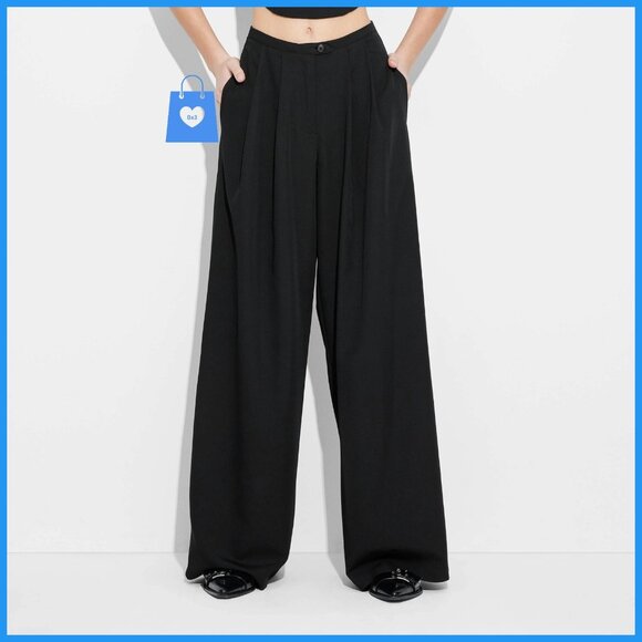 Large - Womens Low-Rise Wide Leg Trousers - Wild Fable - Black - Picture 5 of 6